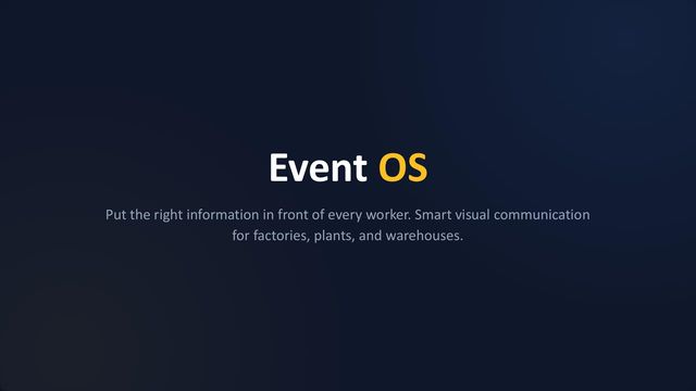 Cover of the Event OS factory presentation